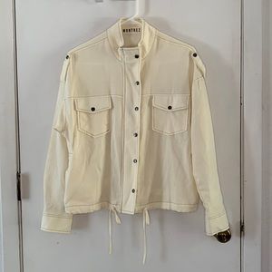 Montrez cream ivory linen blend lightweight jacket Size Medium